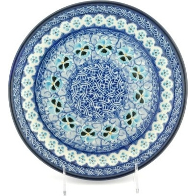 Polish Pottery Plate 9&quot; Splendid In Blue UNIKAT