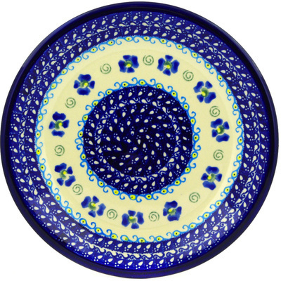 Polish Pottery Plate 9&quot; Spring Violets