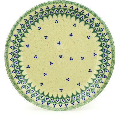 Polish Pottery Plate 9&quot; Trio Dots