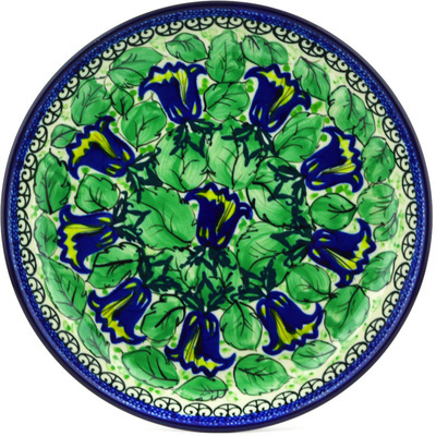 Polish Pottery Plate 9&quot; Tulip Garden UNIKAT