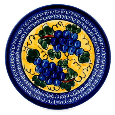 Polish Pottery Plate 9&quot; Tuscan Grapes
