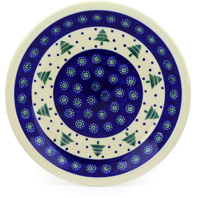 Polish Pottery Plate 9&quot; Twinkling Evergreen