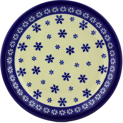 Polish Pottery Plate 9&quot; Winter Flowers