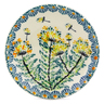 Polish Pottery Plate Small Yellow Dandelions