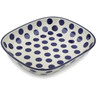 Polish Pottery Platter 10&quot; Bold Blue Dots