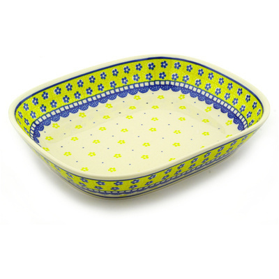 Polish Pottery Platter 10&quot; Sunshine Daisies