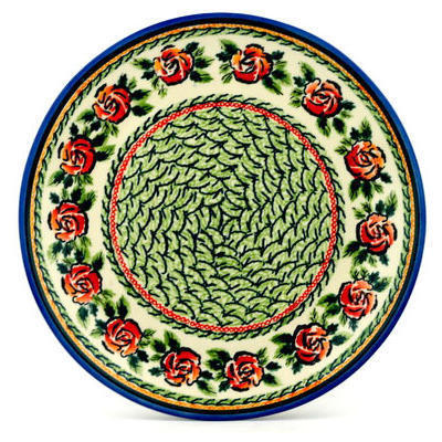 Polish Pottery Platter 13&quot; Holly Rose UNIKAT