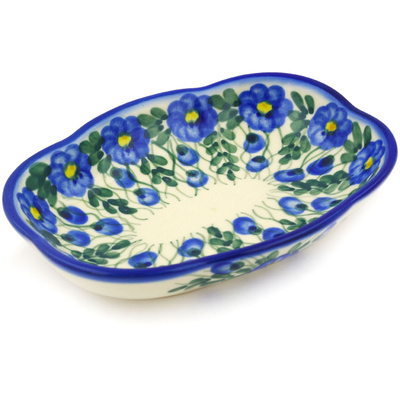 Polish Pottery Platter 6&quot; Blue Velvet Gardens