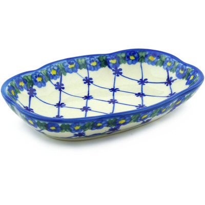 Polish Pottery Platter 6&quot; Spring Lattice