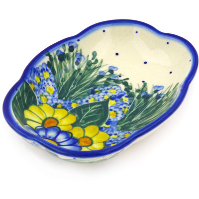 Polish Pottery Platter 6&quot; Wildflower Meadow