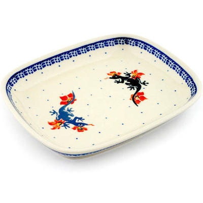 Polish Pottery Platter 7&quot; Children&#039;s Dragon Play