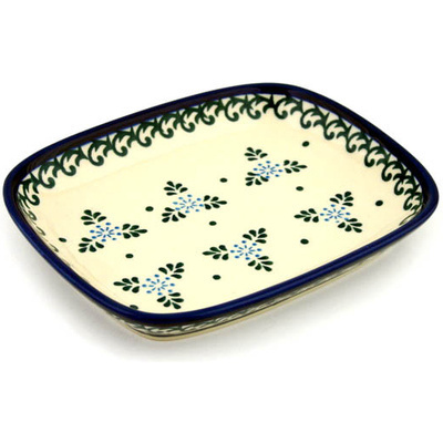 Polish Pottery Platter 7&quot; Floral Snowflake