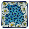 Polish Pottery Platter 8&quot; Pansies And Daisies UNIKAT