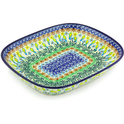 Polish Pottery Platter 9&quot; Marvellous Decoration UNIKAT