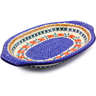 Polish Pottery Platter with Handles 12&quot; Red Cornflower