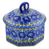 Polish Pottery Pretzel Jar 6&quot; Deep Blue UNIKAT