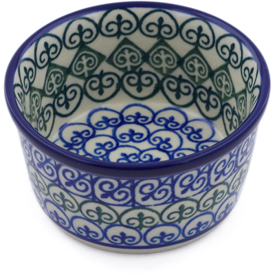 Polish Pottery Ramekin Bowl Small Fleur De Lis