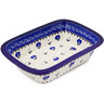 Polish Pottery Rectangular Baker 10&quot; Poppies In The Snow