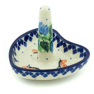 Polish Pottery Ring Holder 3&quot; Butterfly Field
