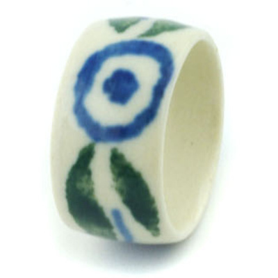 Polish Pottery Ring size 8 Water Tulip