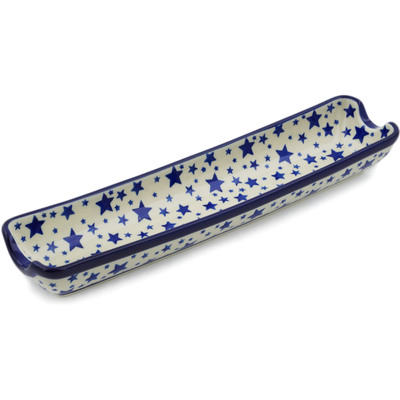 Polish Pottery Rolling Pin Cradle 13&quot; Starlight
