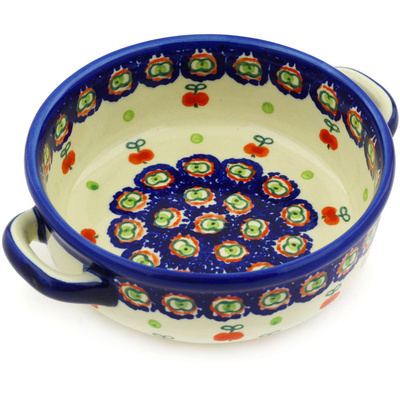 Polish Pottery Round Baker with Handles 7&quot;