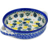 Polish Pottery Round Baker with Handles 8&quot; Pineapple Parade