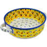 Polish Pottery Round Baker with Handles 8&quot; Sunset Bloom Fiesta