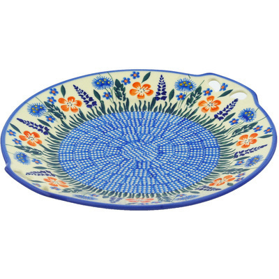 Polish Pottery Round Platter with Handles 10&quot;
