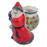Polish Pottery Santa Shaped Jar 8&quot; Midsummer Bloom