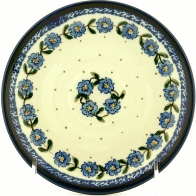 Polish Pottery Saucer 6&quot; Blue Vine Waltz