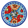 Polish Pottery Saucer 6&quot; Bold Poppies