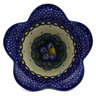 Polish Pottery Scalloped Bowl 4&quot; Flower In The Grass UNIKAT