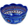 Polish Pottery Scalloped Bowl 6&quot; Blue Heaven