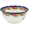 Polish Pottery Scalloped Bowl 9&quot; In The Rose Garden