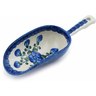 Polish Pottery Scoop 9&quot; Blue Poppies