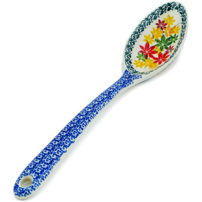 Polish Pottery Serving Spoon 13&quot; Fall Vibes