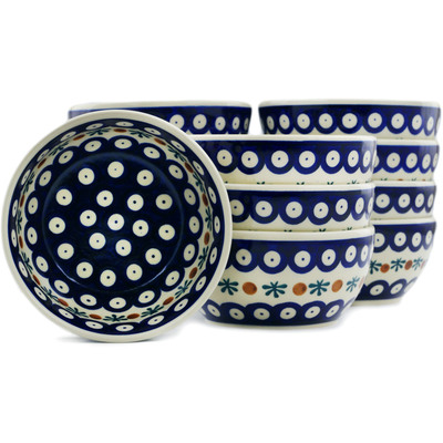 Polish Pottery Set of 12 Bowls 5&quot; Mosquito