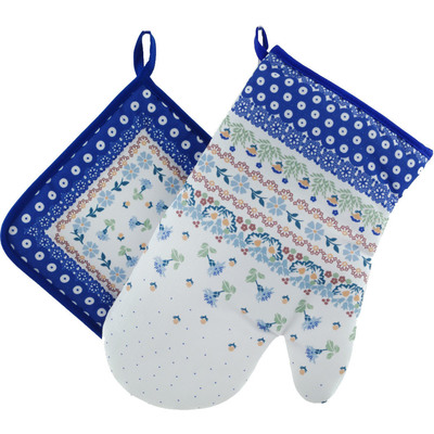 Polyester Set of 2 Oven Mittens 12&quot; Spring Garden