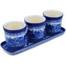 Polish Pottery Set of 3 Planters 12&quot; Dreams In Blue UNIKAT