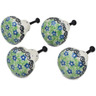 Polish Pottery Set of 4 Drawer Pull Knobs 1-1/2 inch Exotic Wreath