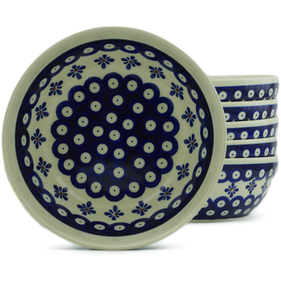 Polish Pottery Set of 6 Bowls 7&quot; Tilt-a-whirl