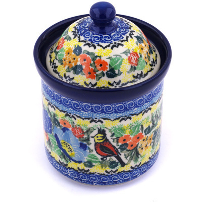 Polish Pottery Small Canister 6&quot; Summer Garden UNIKAT