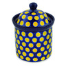 Polish Pottery Small Canister 6&quot; Yellow Dots