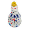 Polish Pottery Snowman Ornament 4&quot; Winter Land