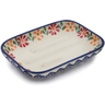 Polish Pottery Soap Dish 5&quot; Wave Of Flowers