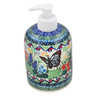Polish Pottery Soap Dispenser 5&quot; Blue Monarch Meadow UNIKAT