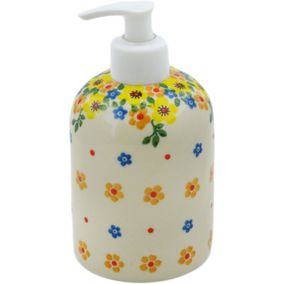 Polish Pottery Soap Dispenser 5&quot; Country Spring