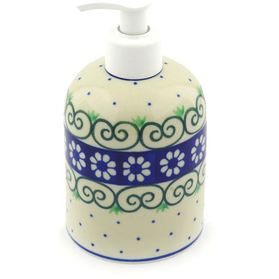 Polish Pottery Soap Dispenser 5&quot; Daisy Chain