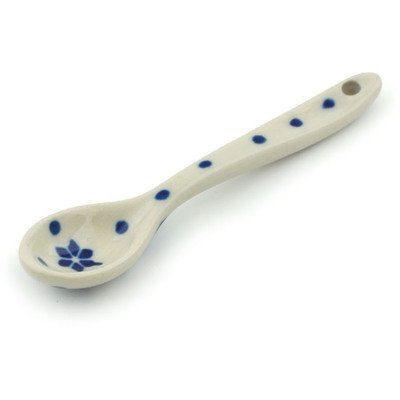 Polish Pottery Spoon 4&quot; Blue Holly
